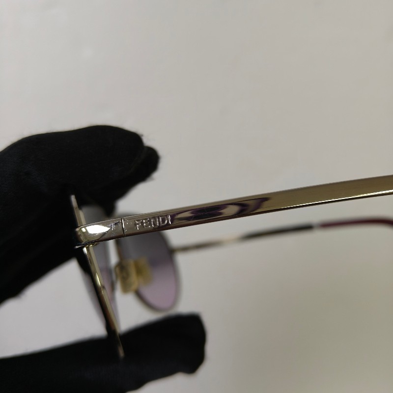 🫅女神購物節狂降（原$5800）‼️只到3/15⏰【8成新】㊣✨ FENDI ✨芬迪  SL7295 金屬框 紫色 漸層 雷朋 飛行 太陽眼鏡 墨鏡/保證正品🌳二手樹屋🌳-9