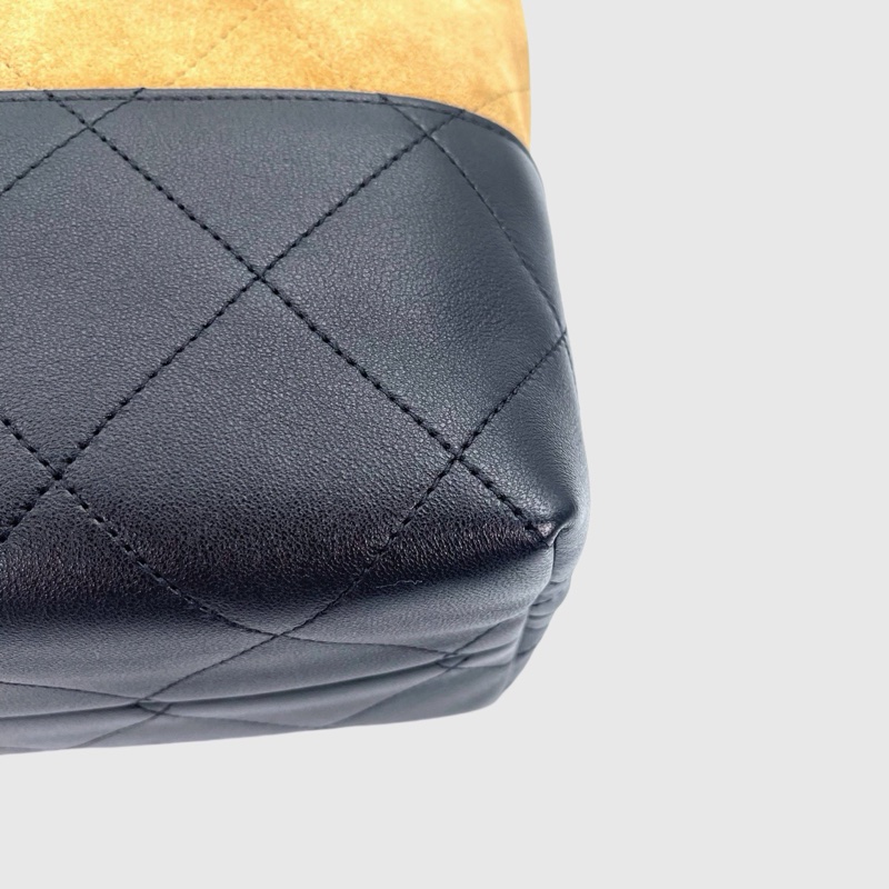 「JL精品代購」全新未使用品  大全套 香奈兒25A拼色拼皮2way麂皮hobo-11