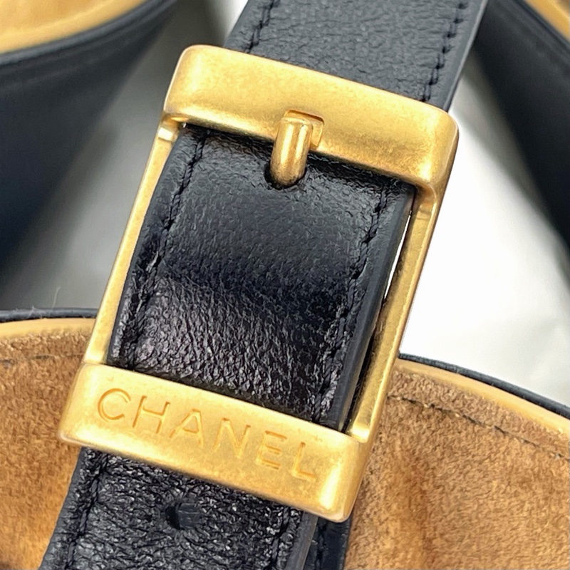 「JL精品代購」全新未使用品  大全套 香奈兒25A拼色拼皮2way麂皮hobo-15