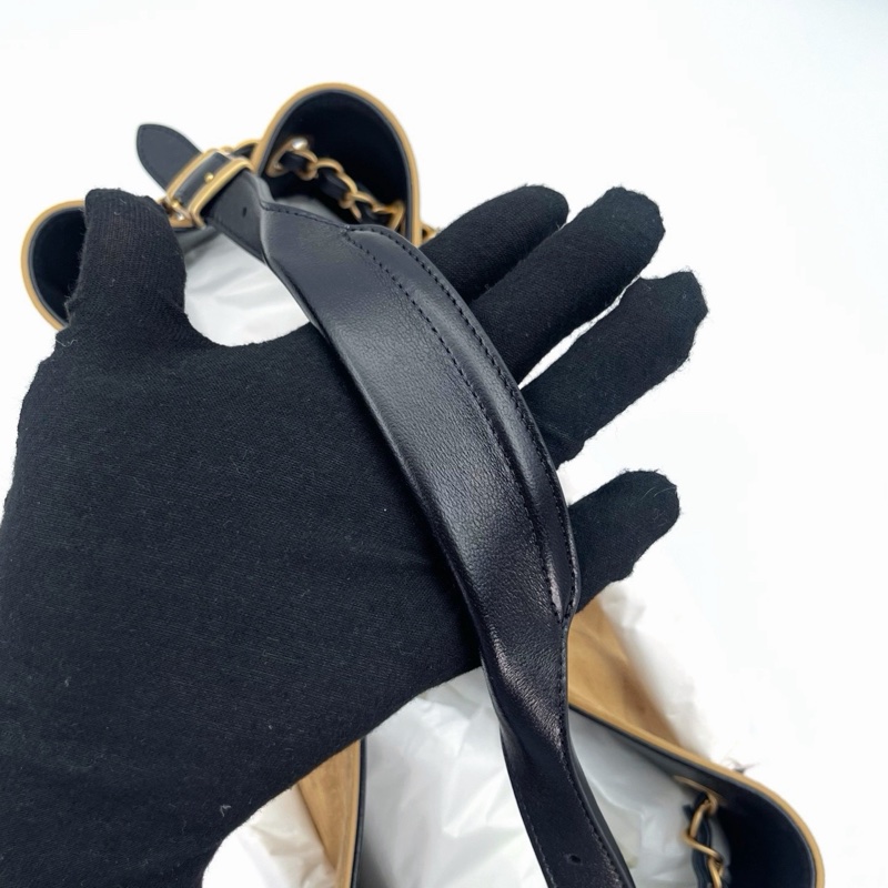 「JL精品代購」全新未使用品  大全套 香奈兒25A拼色拼皮2way麂皮hobo-16