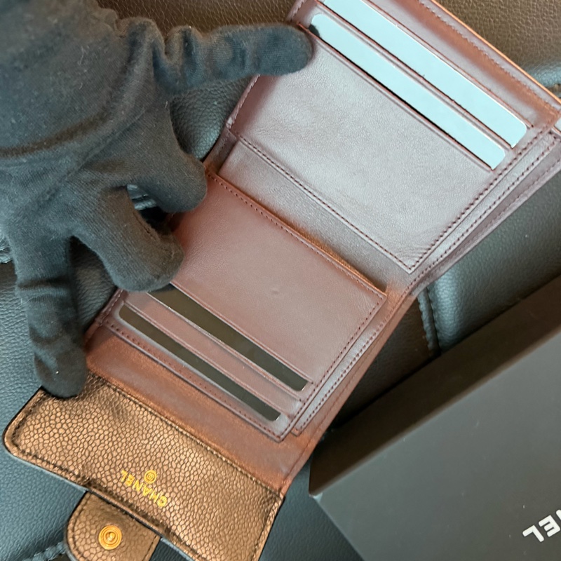 CHANEL  三折短夾 購證 盒子🖤-5