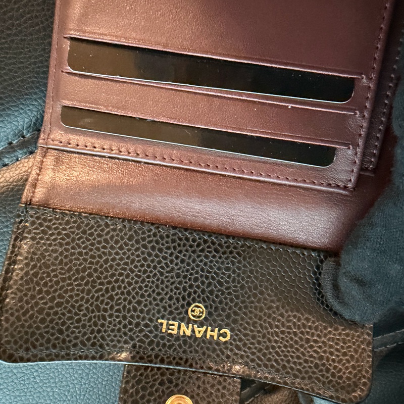 CHANEL  三折短夾 購證 盒子🖤-6