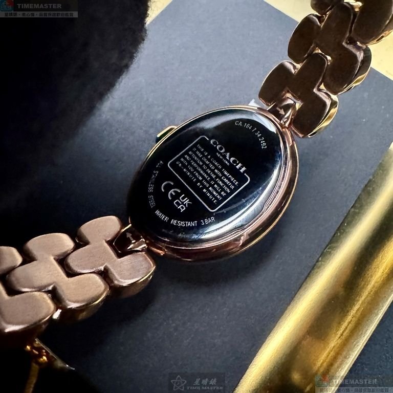 COACH手錶,編號CH00267,22mm28mm玫瑰金色錶殼,玫瑰金色錶帶款-3