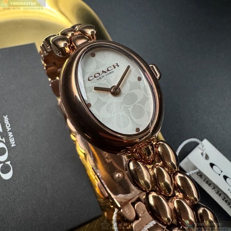 COACH手錶,編號CH00267,22mm28mm玫瑰金色錶殼,玫瑰金色錶帶款-4