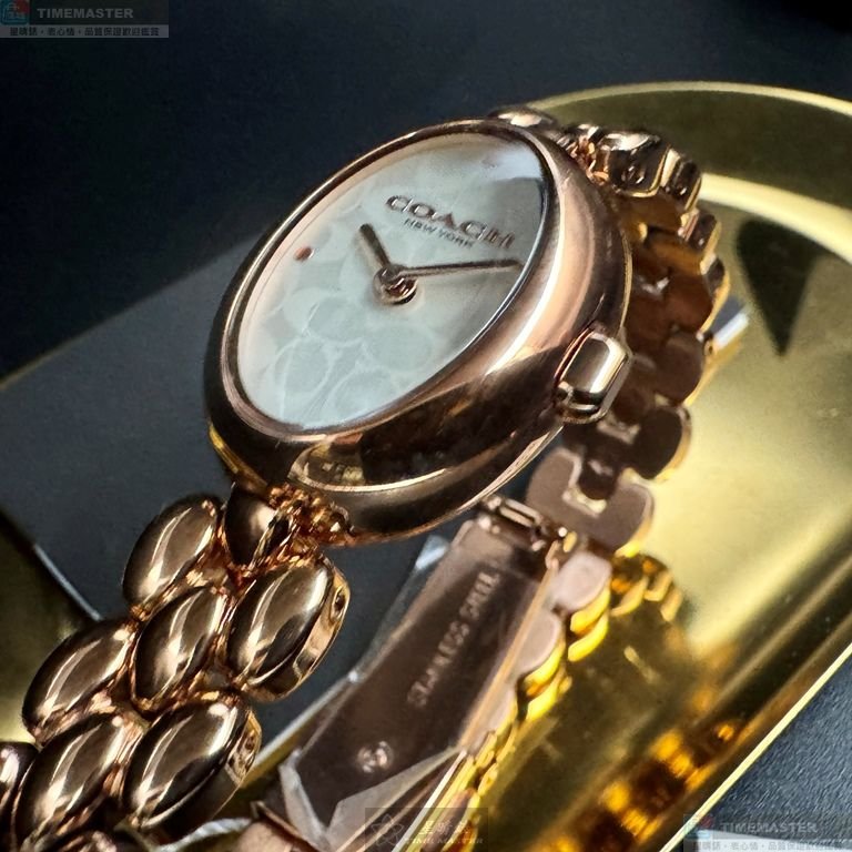 COACH手錶,編號CH00267,22mm28mm玫瑰金色錶殼,玫瑰金色錶帶款-5