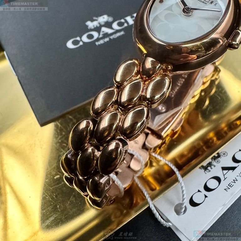 COACH手錶,編號CH00267,22mm28mm玫瑰金色錶殼,玫瑰金色錶帶款-6