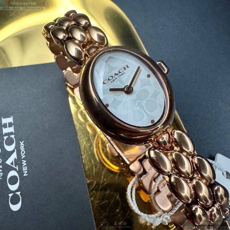 COACH手錶,編號CH00267,22mm28mm玫瑰金色錶殼,玫瑰金色錶帶款-7