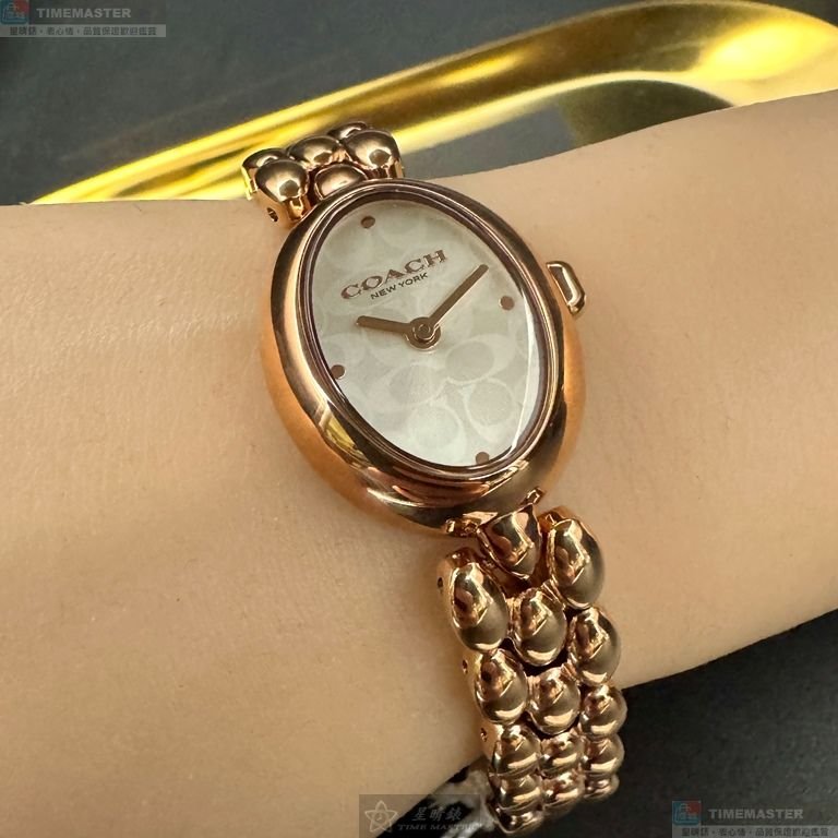 COACH手錶,編號CH00267,22mm28mm玫瑰金色錶殼,玫瑰金色錶帶款-8