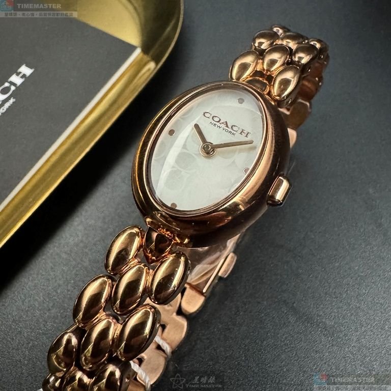 COACH手錶,編號CH00267,22mm28mm玫瑰金色錶殼,玫瑰金色錶帶款-12