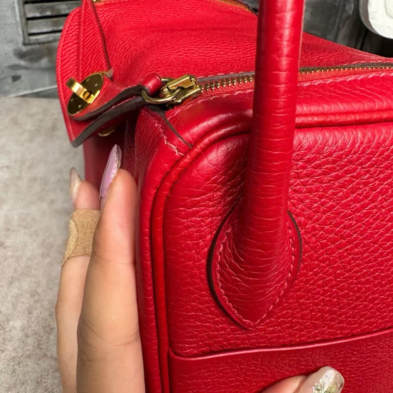 🌈Hermes❤️Lindy 26❤️紅色金扣🌟98新🌟TC皮🌟愛馬仕🌟-5