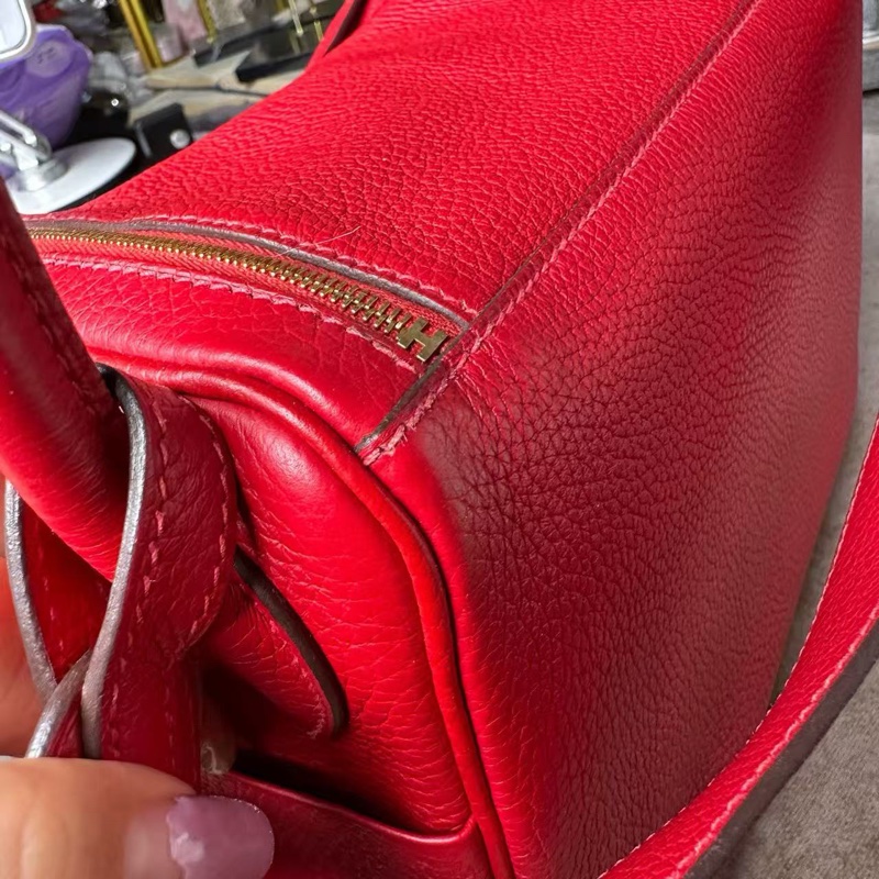 🌈Hermes❤️Lindy 26❤️紅色金扣🌟98新🌟TC皮🌟愛馬仕🌟-6