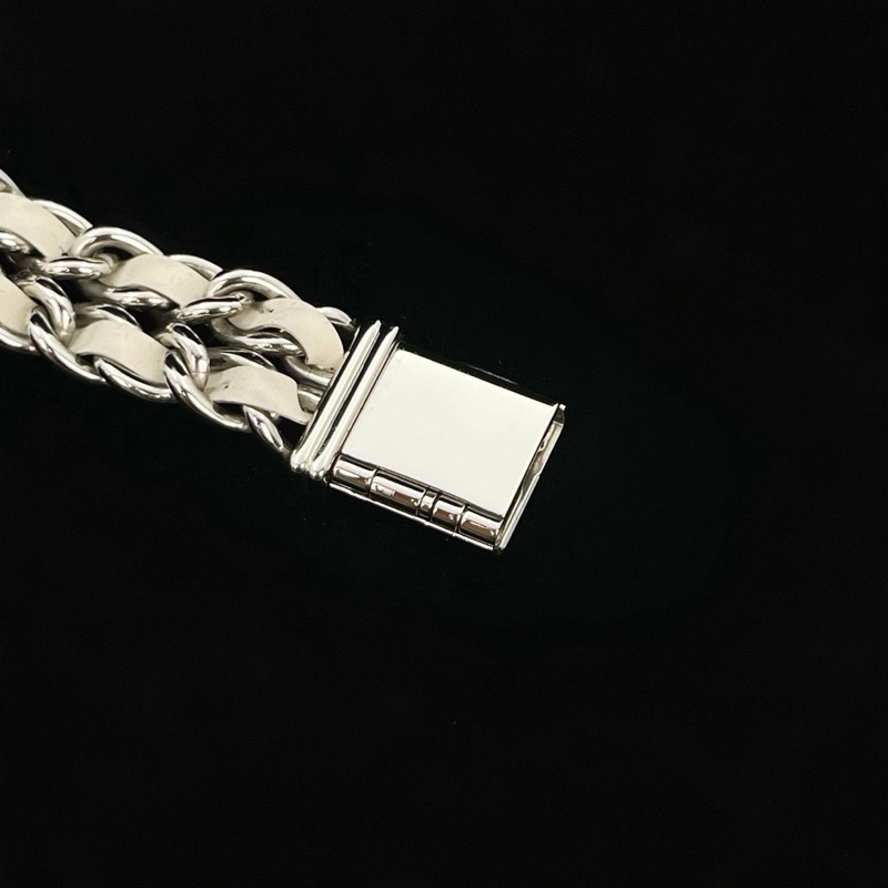 「JL精品代購」✨超稀有  香奈兒白銀貝母表盤方糖手表M碼 附保卡-10