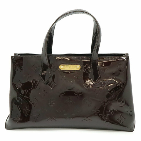 路易威登 Monogram Vernis Wilshire PM 手提包，紫紅色漆皮小牛皮 M93641