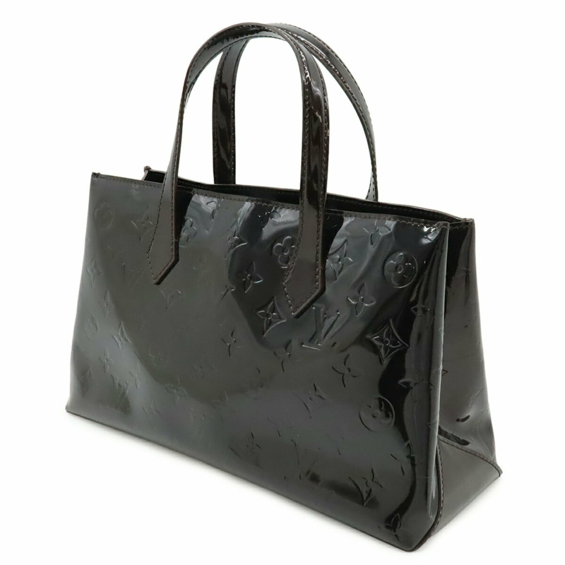 路易威登 Monogram Vernis Wilshire PM 手提包，紫紅色漆皮小牛皮 M93641-2