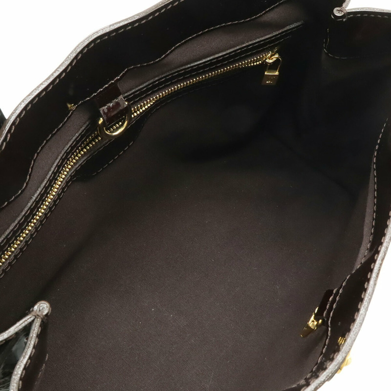 路易威登 Monogram Vernis Wilshire PM 手提包，紫紅色漆皮小牛皮 M93641-6