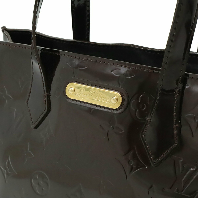 路易威登 Monogram Vernis Wilshire PM 手提包，紫紅色漆皮小牛皮 M93641-8