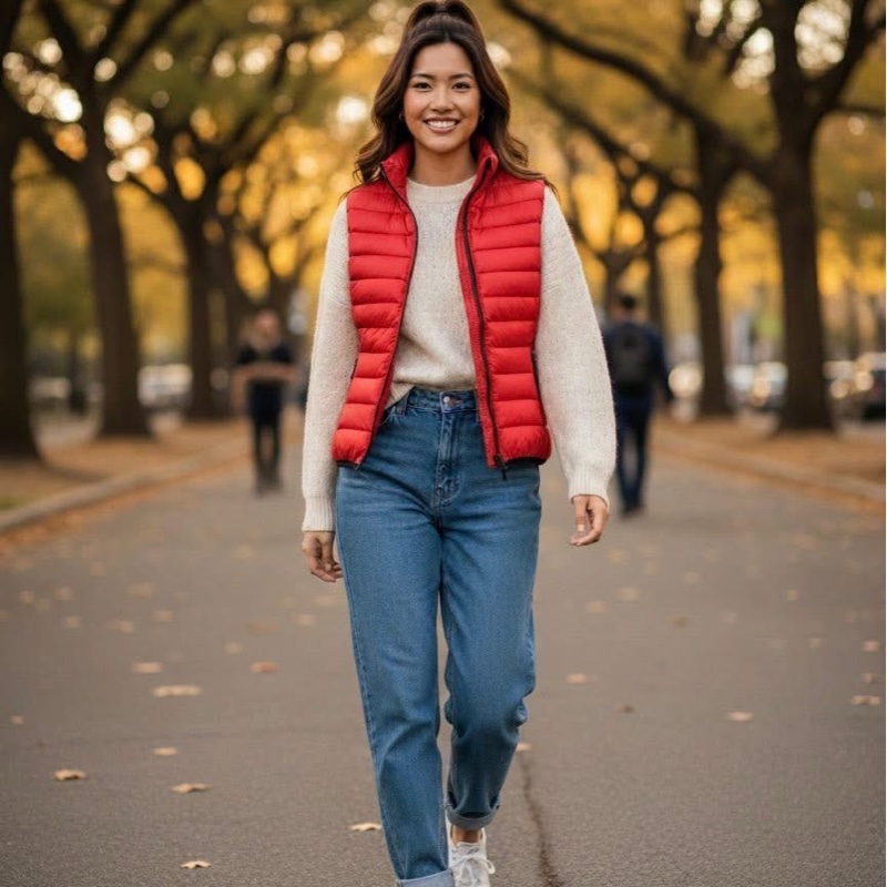 BURBERRY GOLF 紅色 二穿羽絨背心（帽和袖可收）-1