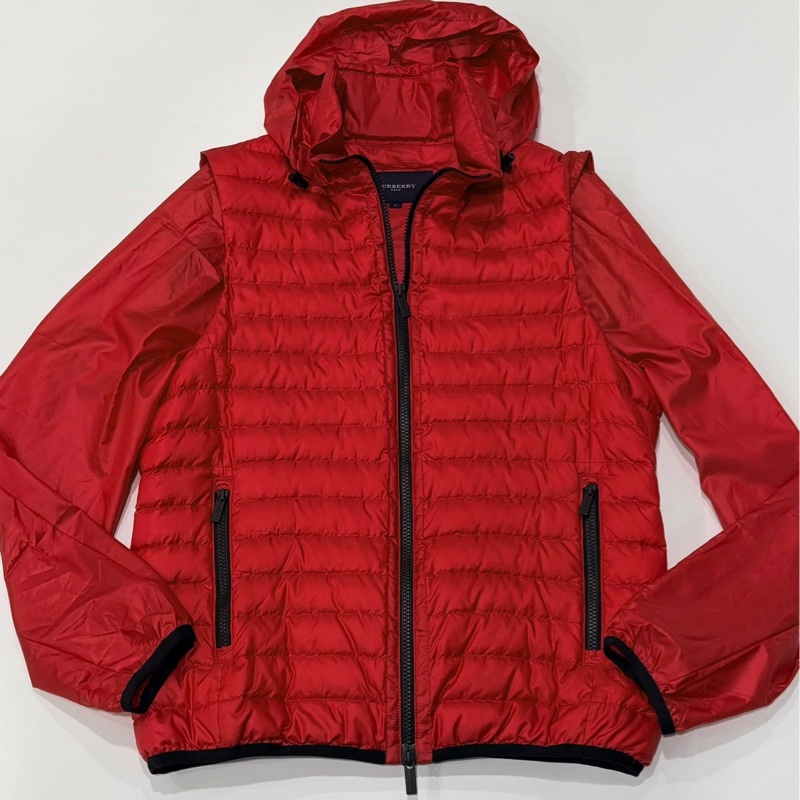 BURBERRY GOLF 紅色 二穿羽絨背心（帽和袖可收）-7
