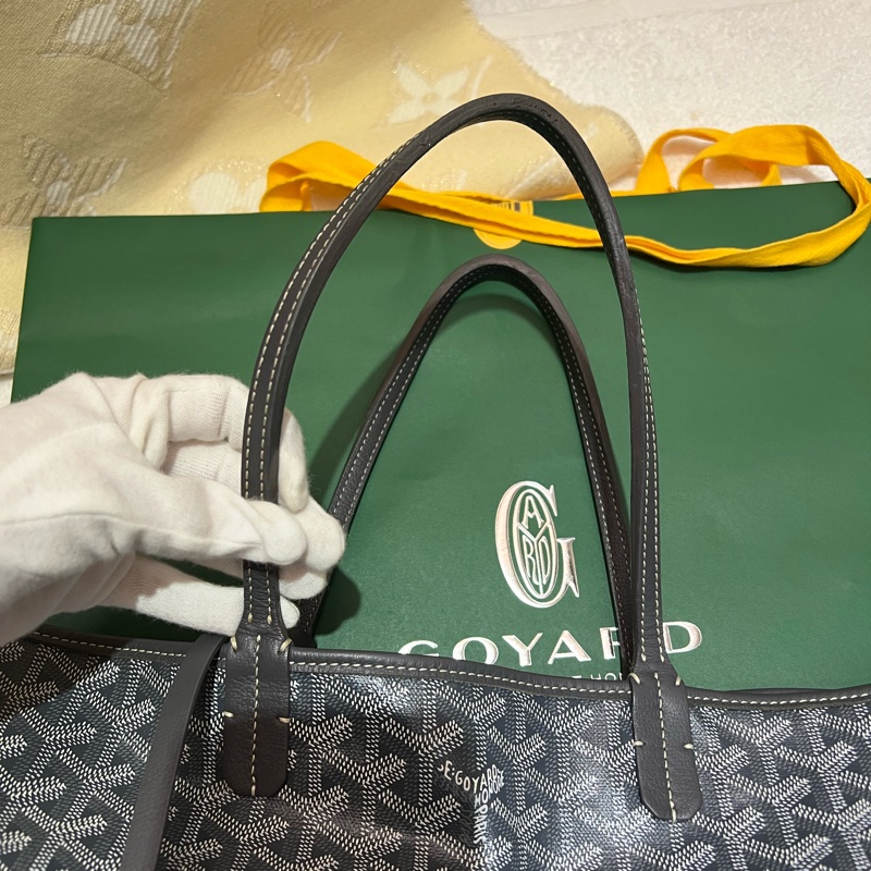 GOYARD 戈雅 Saint louis PM 灰色中款 手提包 肩背包 購物袋 托特包-3