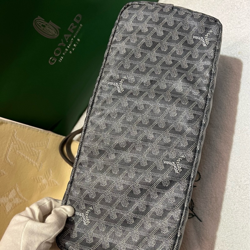 GOYARD 戈雅 Saint louis PM 灰色中款 手提包 肩背包 購物袋 托特包-7