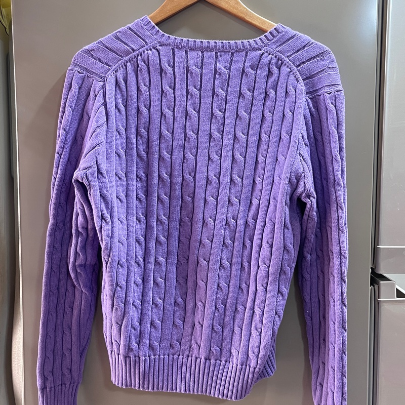 全新Ralph Lauren Polo經典羊毛麻花毛衣 薰衣草紫-1