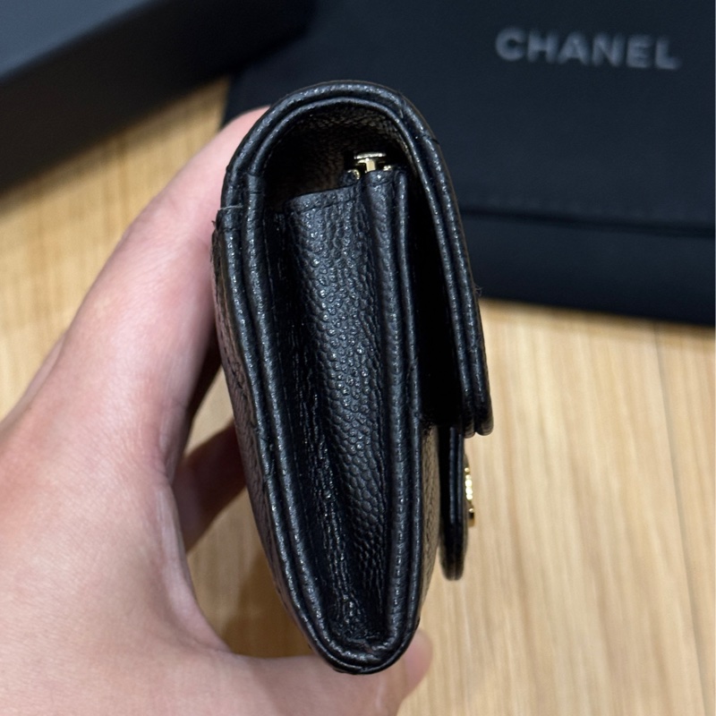 🖤【CHANEL 香奈兒 拉鍊卡夾｜黑金｜晶片款】✨-9