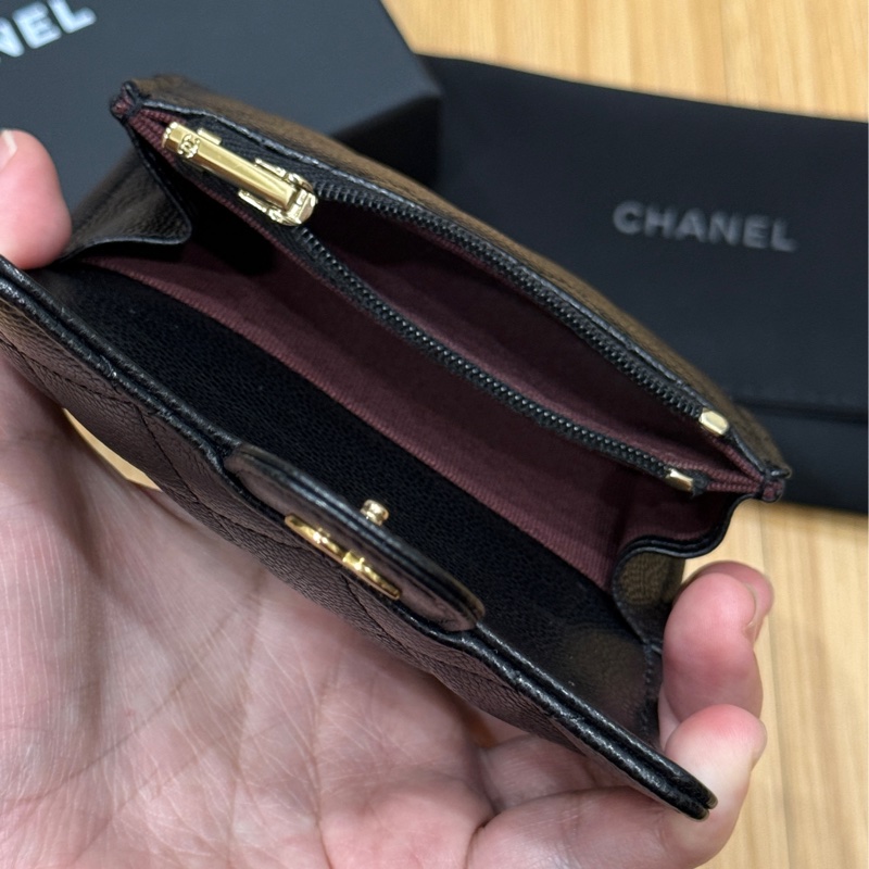 🖤【CHANEL 香奈兒 拉鍊卡夾｜黑金｜晶片款】✨-14