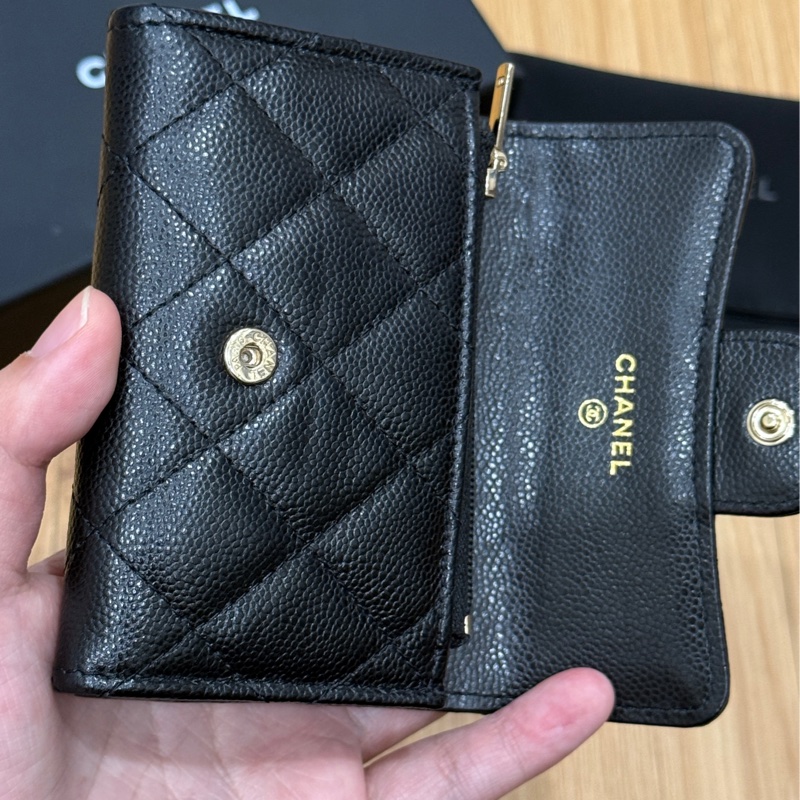 🖤【CHANEL 香奈兒 拉鍊卡夾｜黑金｜晶片款】✨-19