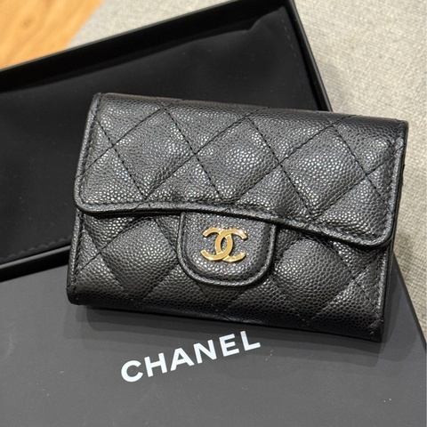 🖤【CHANEL 香奈兒 拉鍊卡夾｜黑金｜晶片款】✨