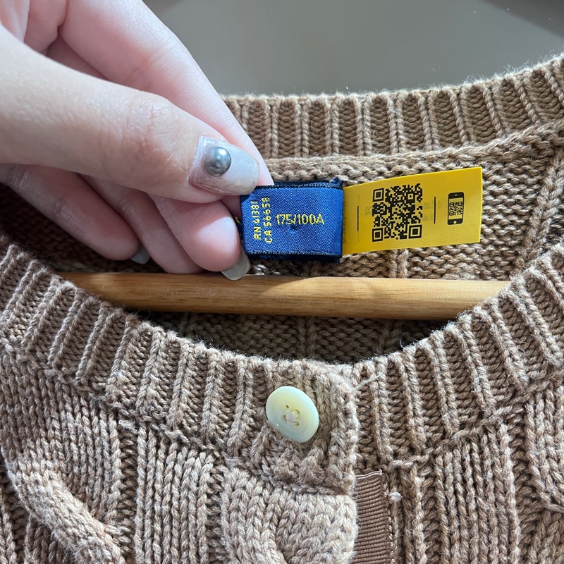 全新 Ralph Lauren Polo女款經典麻花羊毛長袖外套 奶茶色-3