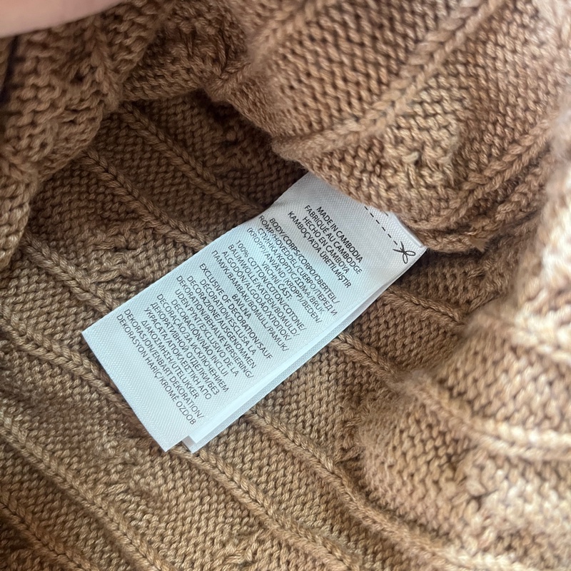 全新 Ralph Lauren Polo女款經典麻花羊毛長袖外套 奶茶色-4