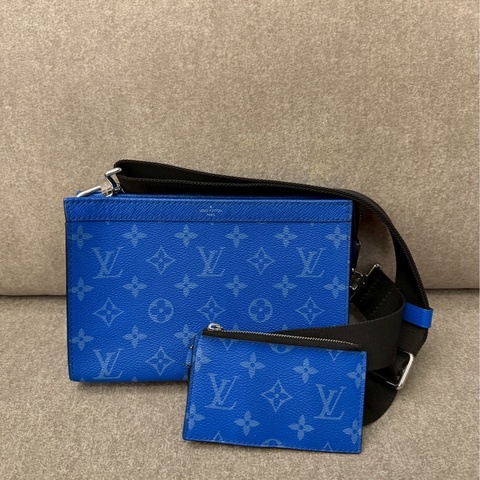 LV藍色二合一側背包