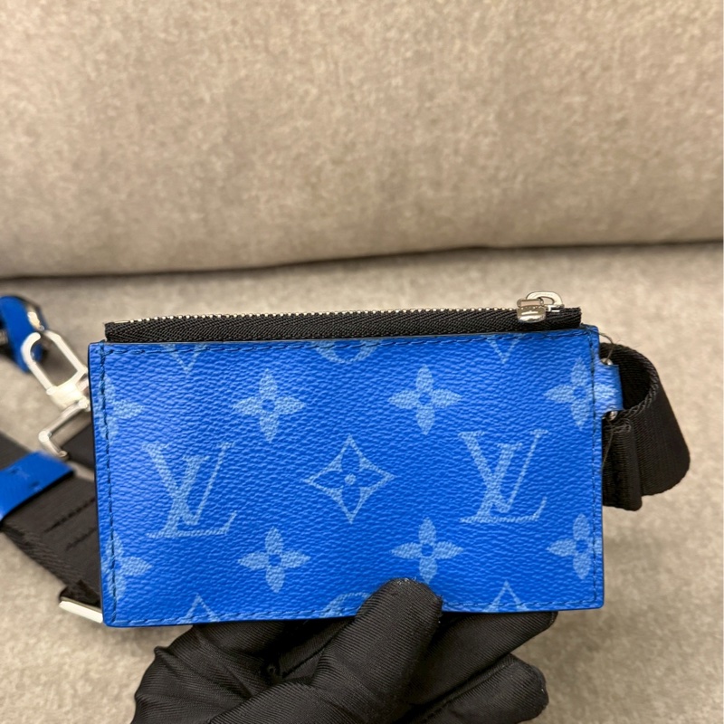 LV藍色二合一側背包-5