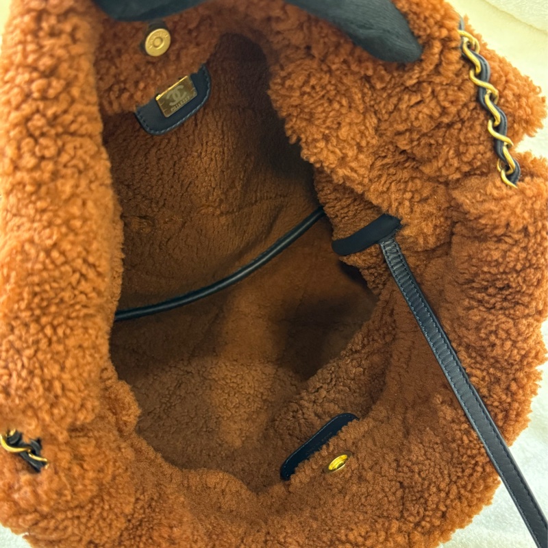 (台灣購證🇹🇼全配）Chanel 22Bag泰迪熊🧸羊羔绒中號✨最新晶片款-7