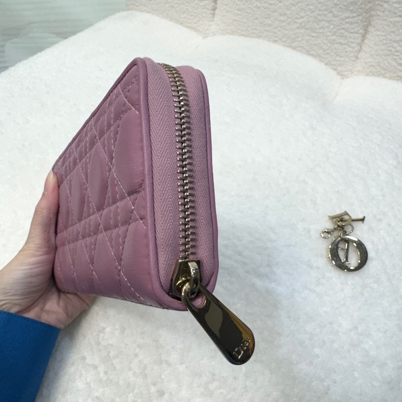 DIOR粉紫色藤格纹羊皮Lady Dior Voyageur长夹S0007ONMJ-2