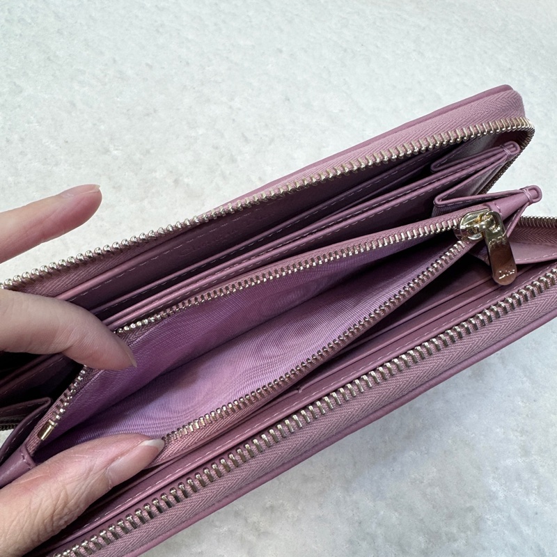 DIOR粉紫色藤格纹羊皮Lady Dior Voyageur长夹S0007ONMJ-7