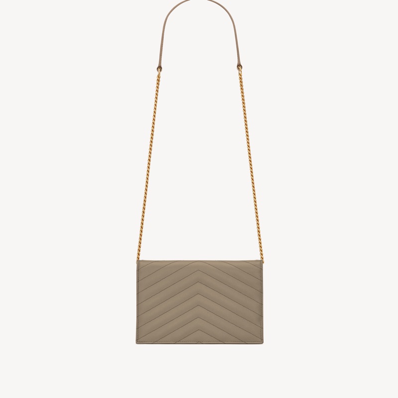 Saint Laurent 女士 CASSANDRE GRAIN DE POUDRE 皮革信封鏈條錢包均碼碼19cm*3.5cm*12.5cm-1