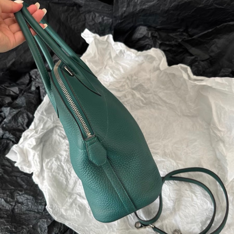 Hermes 愛馬仕 bolide保齡球31 尺寸31x22 刻印:框R 絲絨綠-4