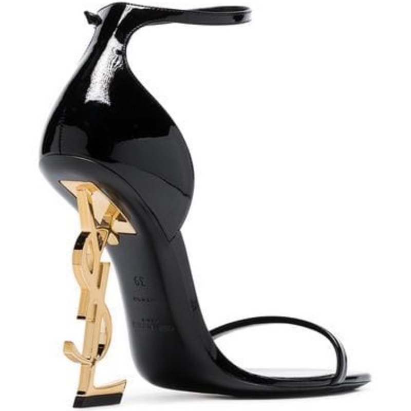 Saint Laurent 女士 OPYUM漆皮Logo標誌高跟涼鞋34 34.5 35 35.5 36 36.5 37 37.5 38 38.5 39 39.5 40 40.5 41 41.5 42碼跟高: 11cm-3