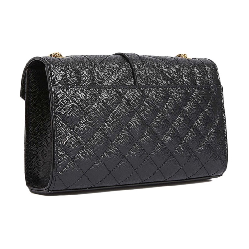 Saint Laurent 女士 ENVELOPE 小號黑色絎縫紋理真皮包均碼碼小號、21cm*6cm*13cm-1
