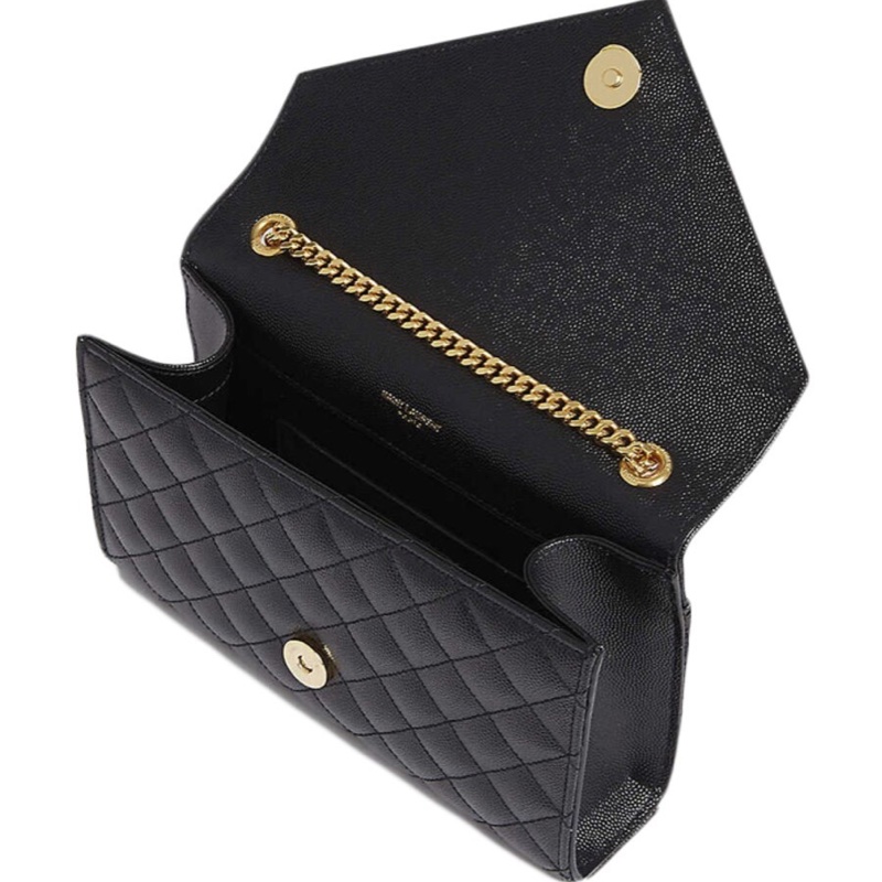 Saint Laurent 女士 ENVELOPE 小號黑色絎縫紋理真皮包均碼碼小號、21cm*6cm*13cm-2