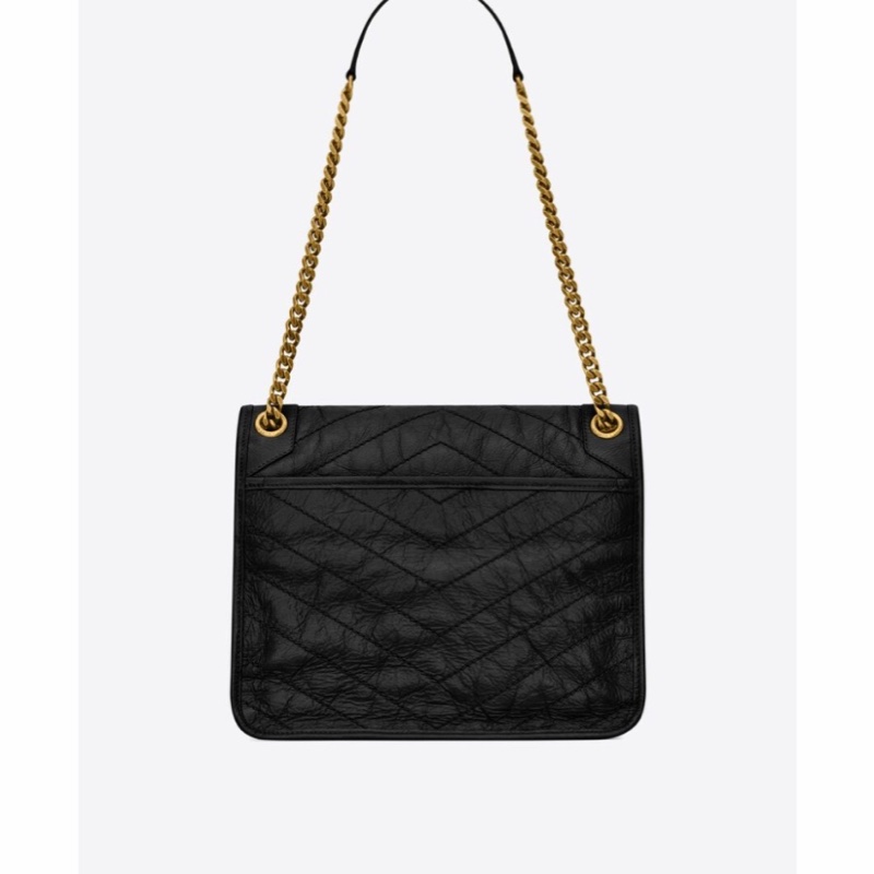 Saint Laurent 女士 NIKI褶皺復古皮革中號鏈條包均碼碼中號、28cm*8.5cm*20cm-1