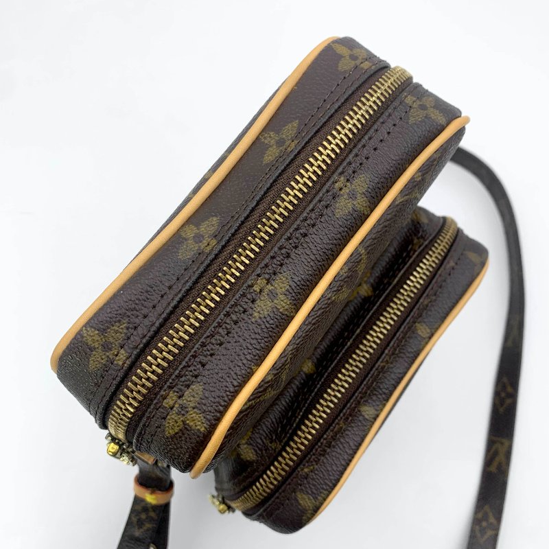 Louis Vuitton 老花雙層相機包，LV經典包，路易威登，麻將包，側背包，斜背包，二手真品，正品，現貨，免運-11