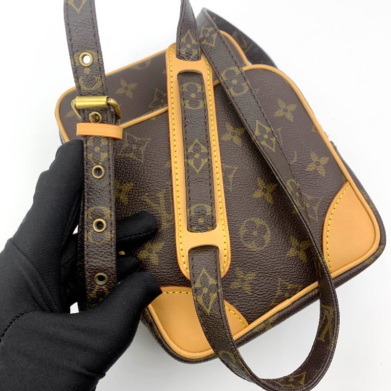 Louis Vuitton 老花雙層相機包，LV經典包，路易威登，麻將包，側背包，斜背包，二手真品，正品，現貨，免運-17