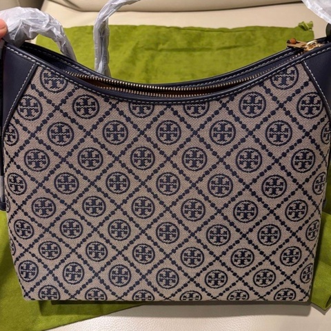 Tory Burch T Monogram 經典提花+皮革背帶肩背包、斜背包兩用