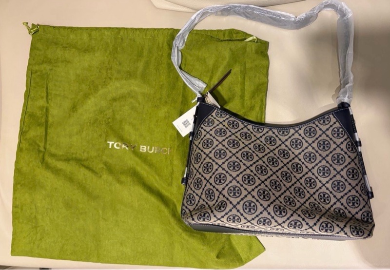 Tory Burch T Monogram 經典提花+皮革背帶肩背包、斜背包兩用-3