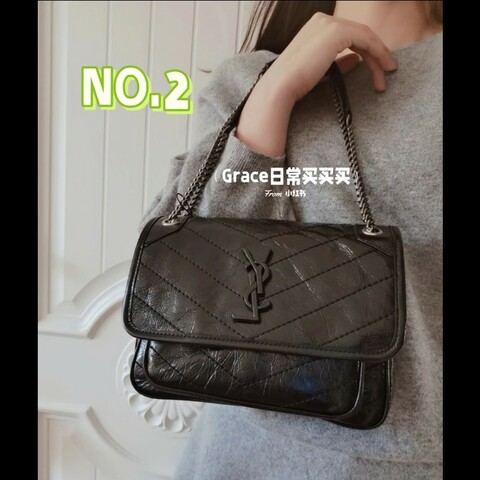 Saint Laurent YSL Niki so black 黑色ysl logo 小號斜背包
