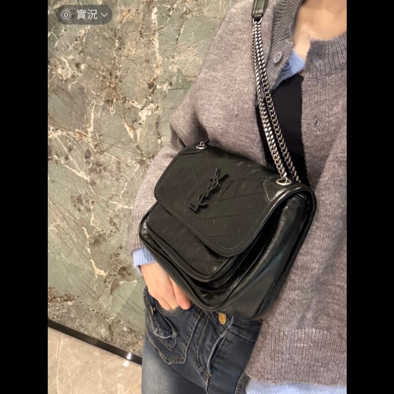Saint Laurent YSL Niki so black 黑色ysl logo 小號斜背包-1