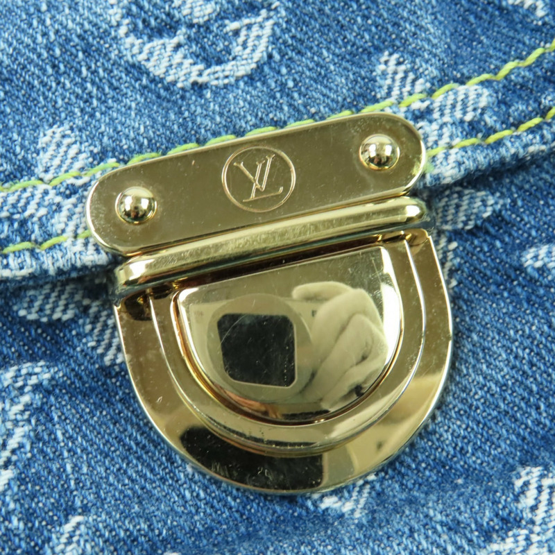 路易威登 M95049 Monogram Denim Baggy PM 手提包,藍色,附防塵袋,法國製造,女士款-8