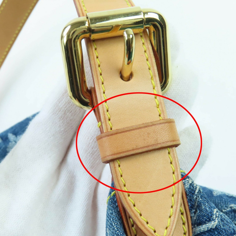 路易威登 M95049 Monogram Denim Baggy PM 手提包,藍色,附防塵袋,法國製造,女士款-11